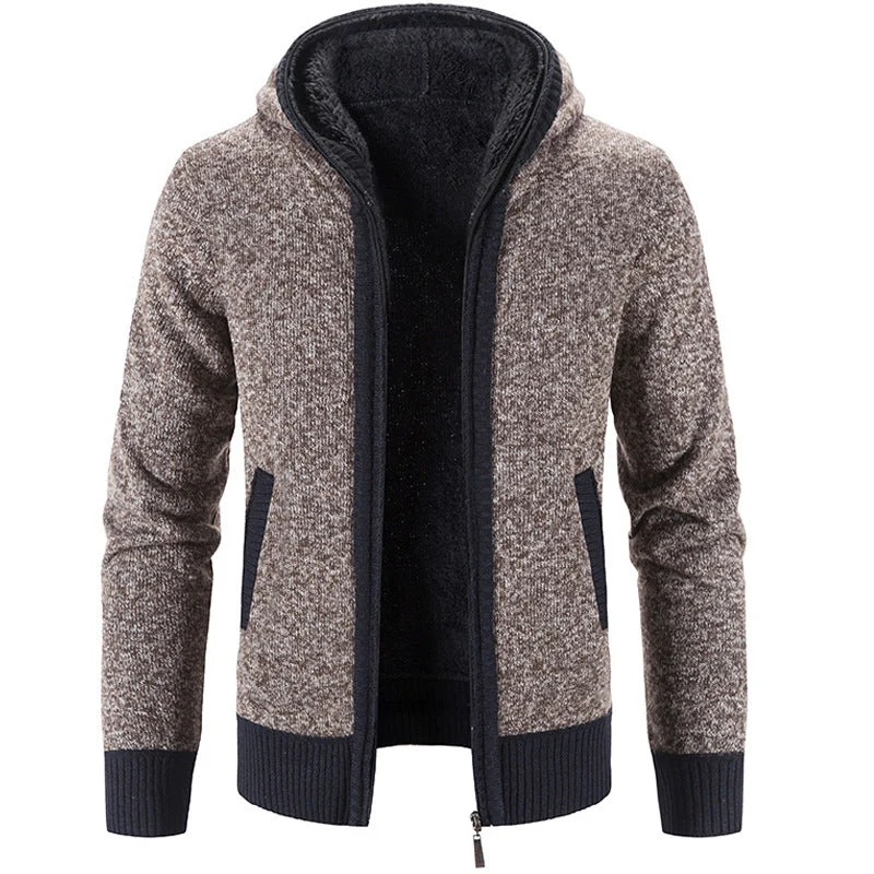 Heren Gebreid Vest – Warm Met Capuchon