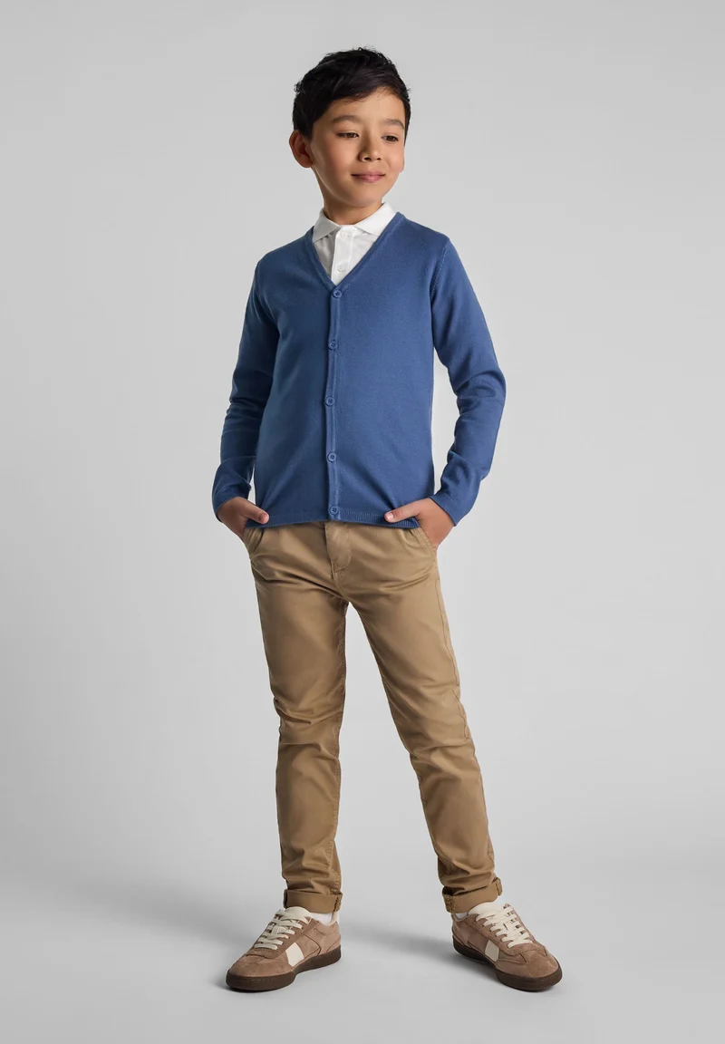 Boys' v-neck cardigan in blue