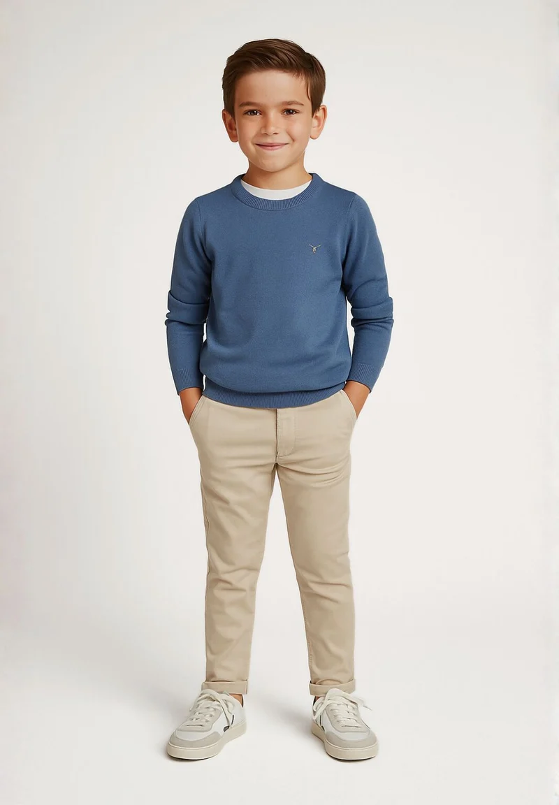 Boys' fine knit jumper in blue