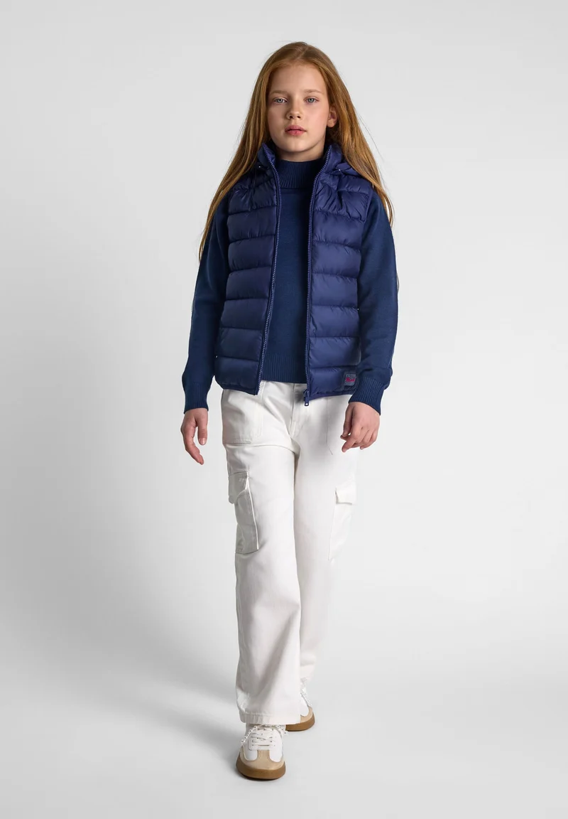 Girls' padded gilet in navy