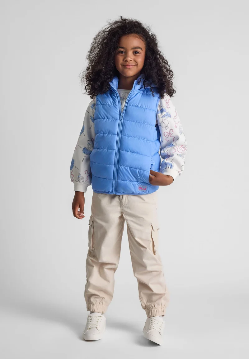 Girls' padded gilet in blue