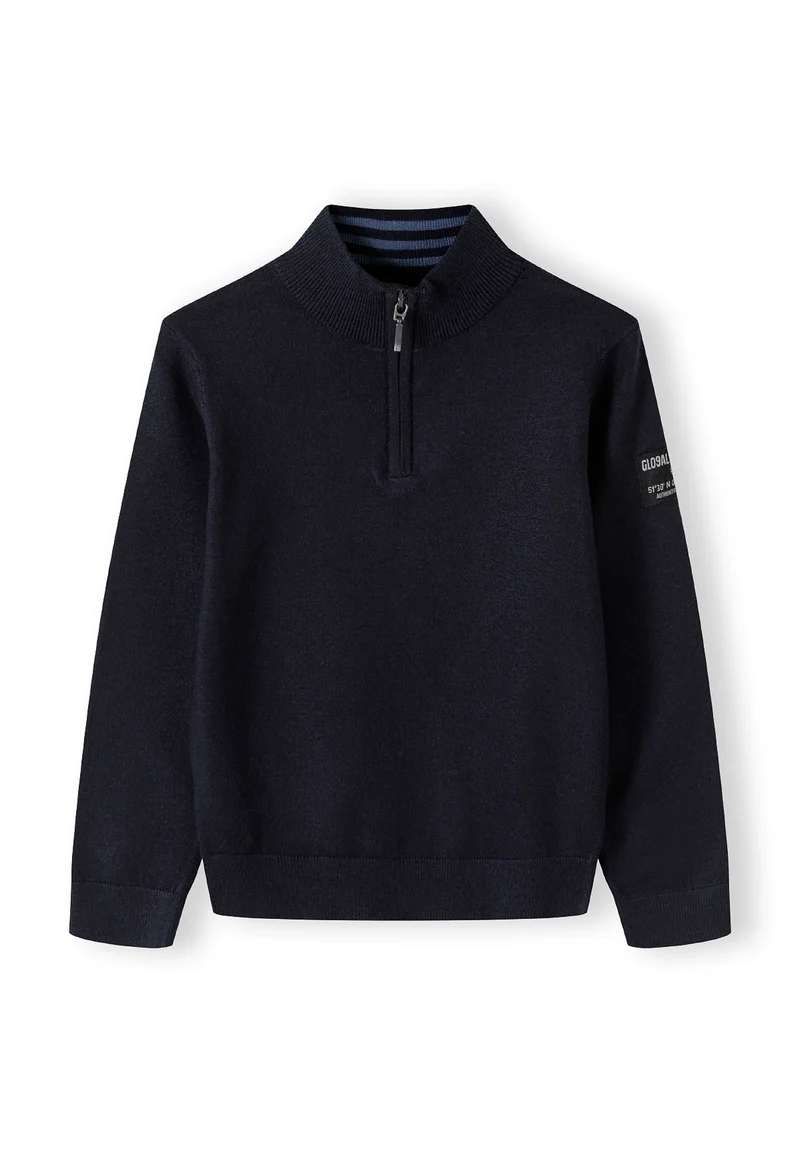 Boys' quarter-zip jumper in navy