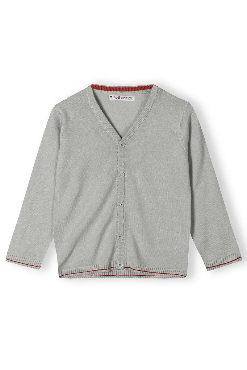 Boys' v-neck cardigan in light grey