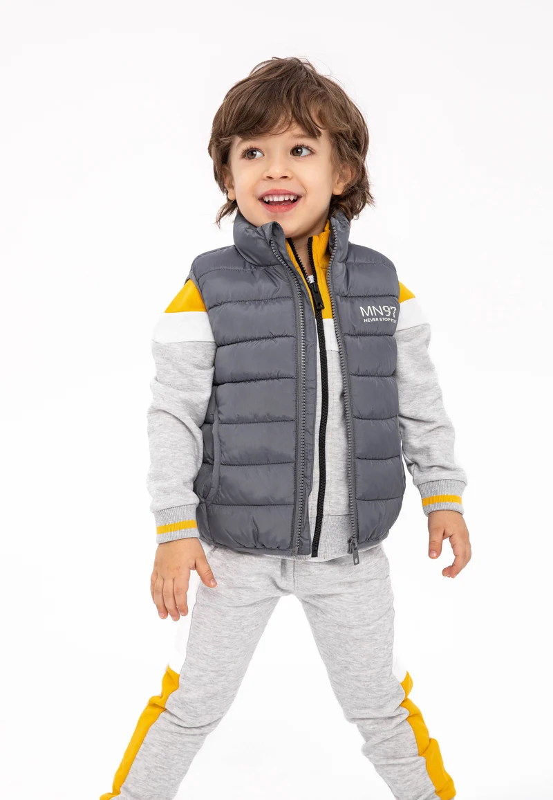 Boys' padded gilet in grey
