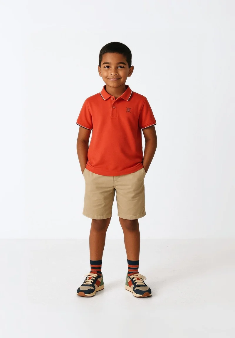 Boys' polo shirt in red