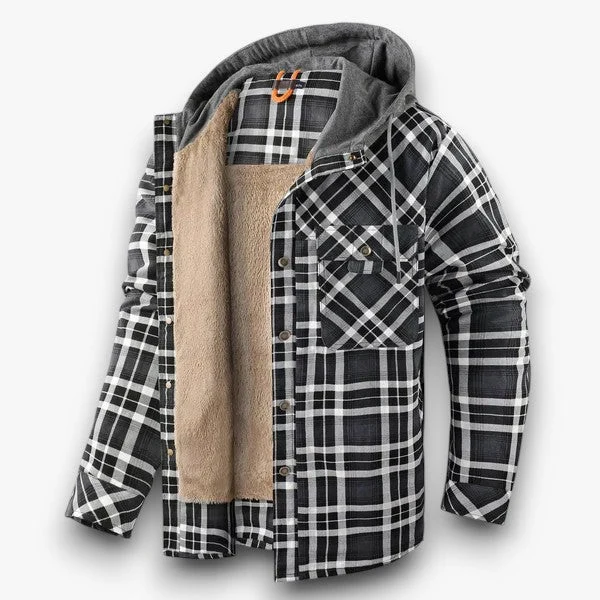 Heren Geruit Overshirt met Capuchon