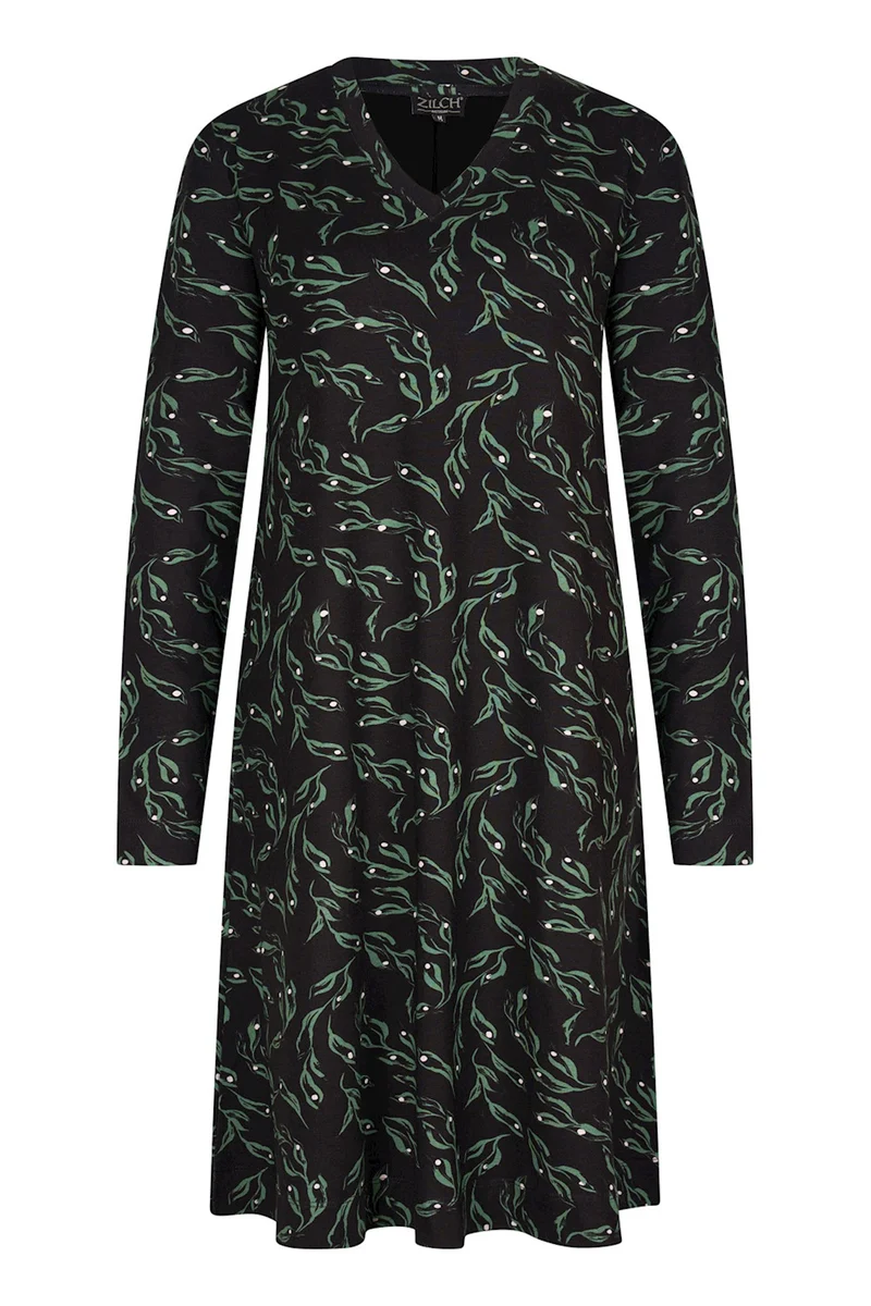 Zilch dress pockets leaves black