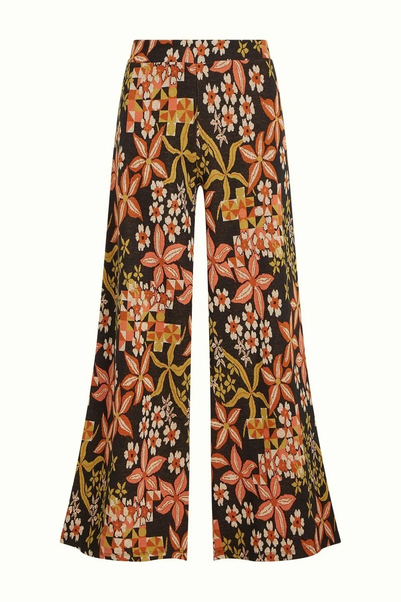 King Louie Border Palazzo Pants Morgane Black