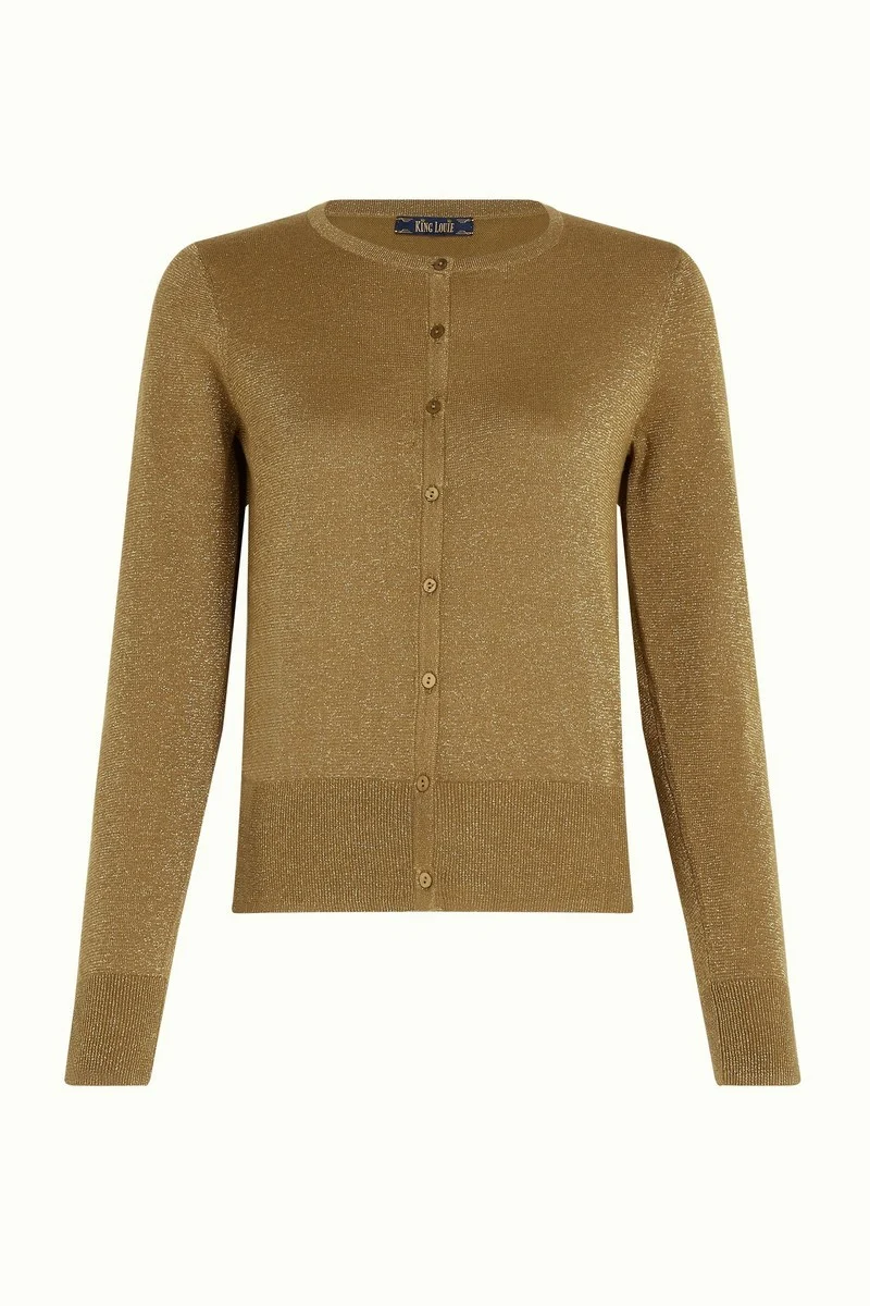 King Louie Cardi Roundneck Lapis Golden Brown