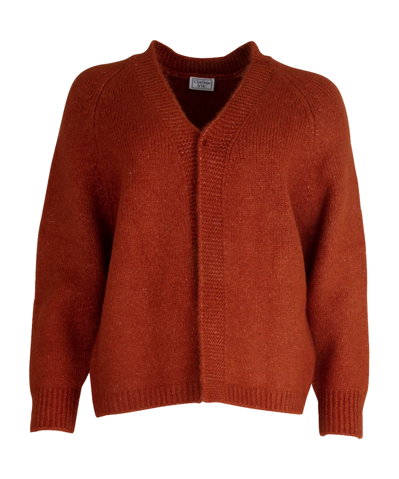 C'est beau la vie Lucy gilet ouvert M raglan roux