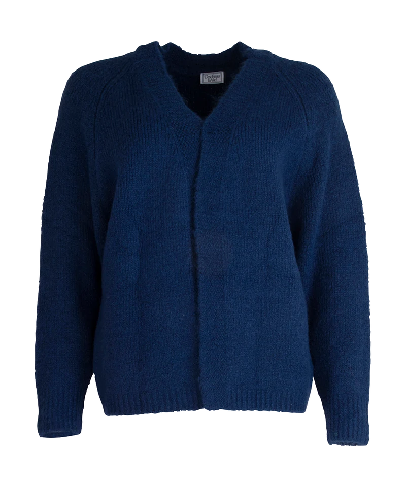 C'est beau la vie Lucy gilet ouvert M raglan indigo