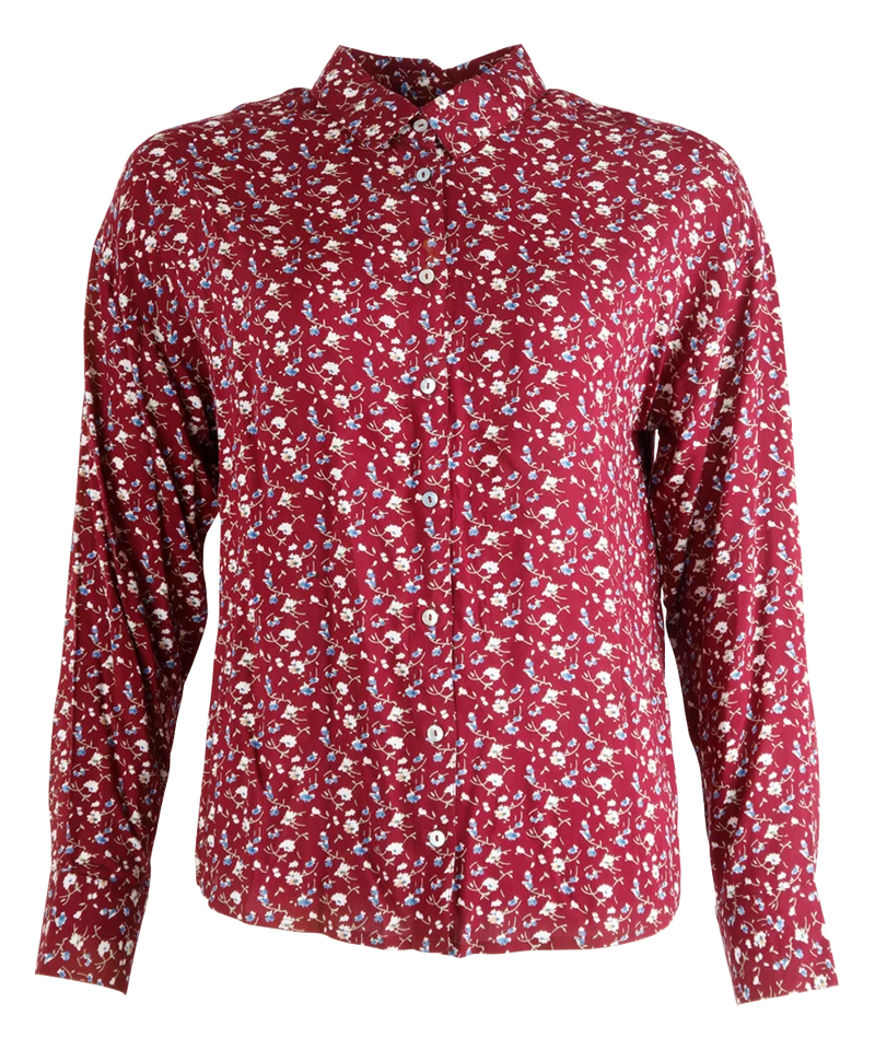 C'est beau la vie Charlotte chemise imprimee florale aubergine