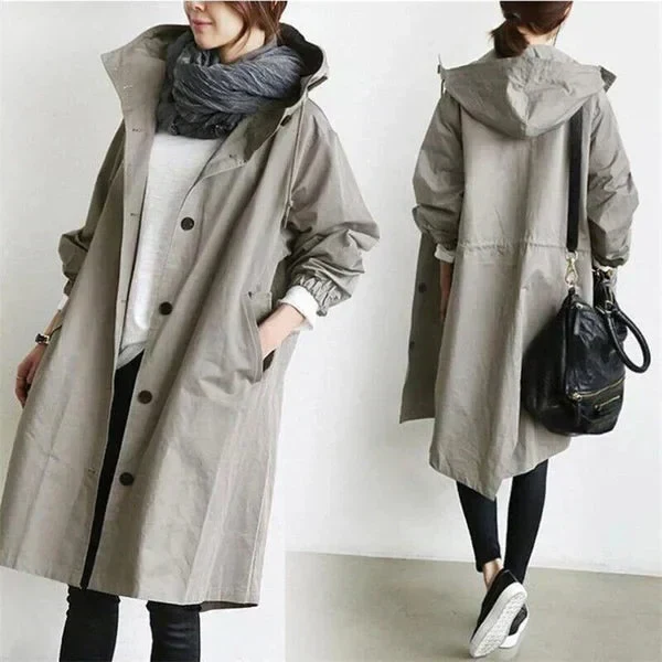 Elegante Waterdichte Dames Regenjas - Met Capuchon & Stijlvolle Pasvorm
