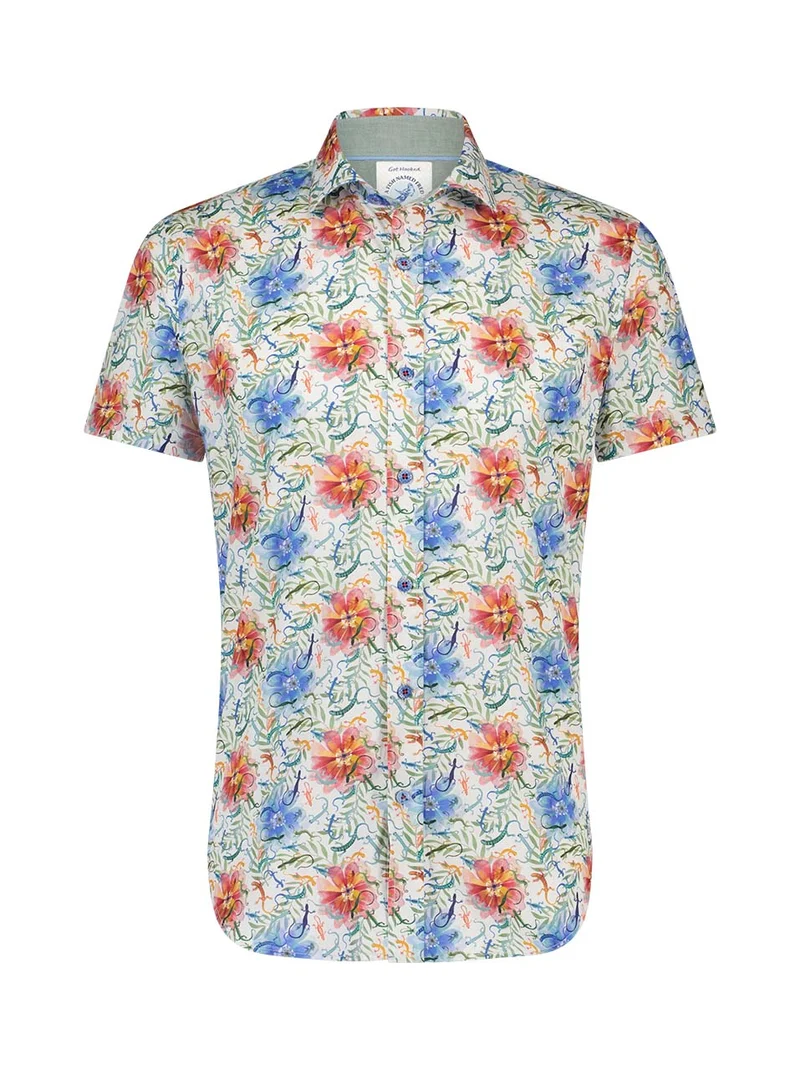 A Fish Named Fred shirt SS lizzard coral