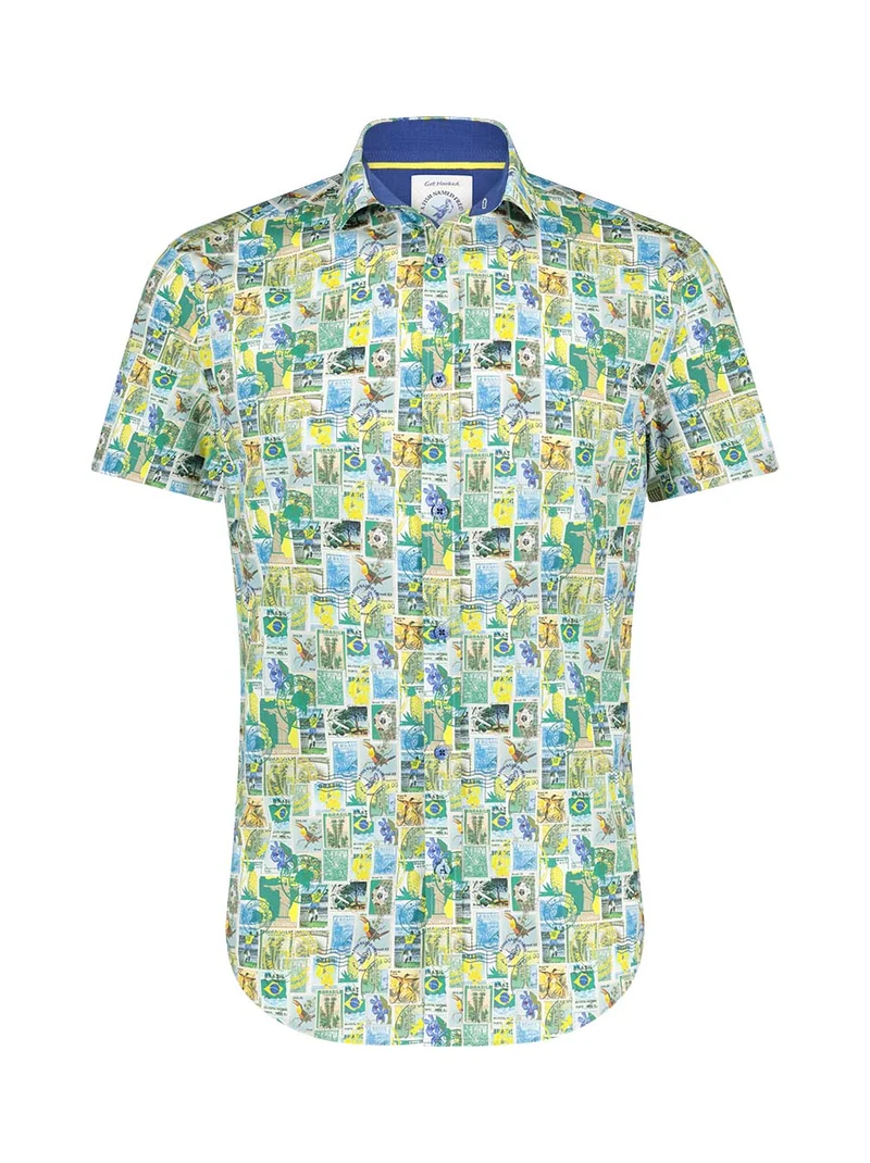 A Fish Named Fred shirt SS post stamps green