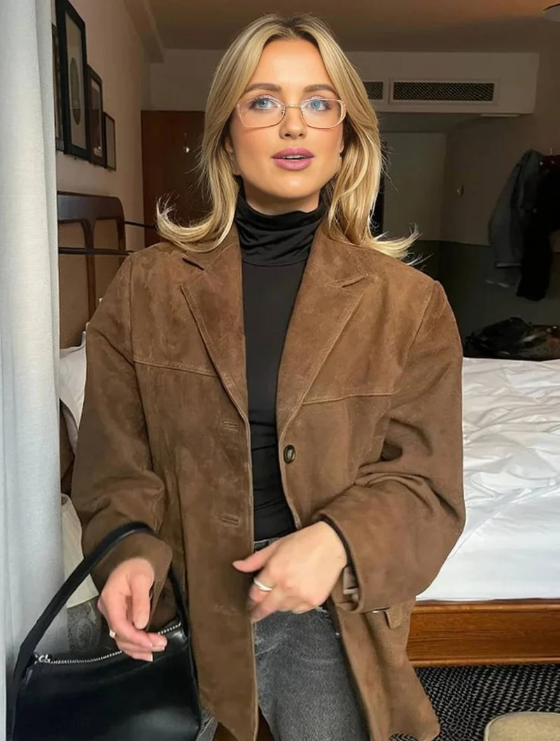 Dames Vintage Jas Losse Pasvorm | Chelsey