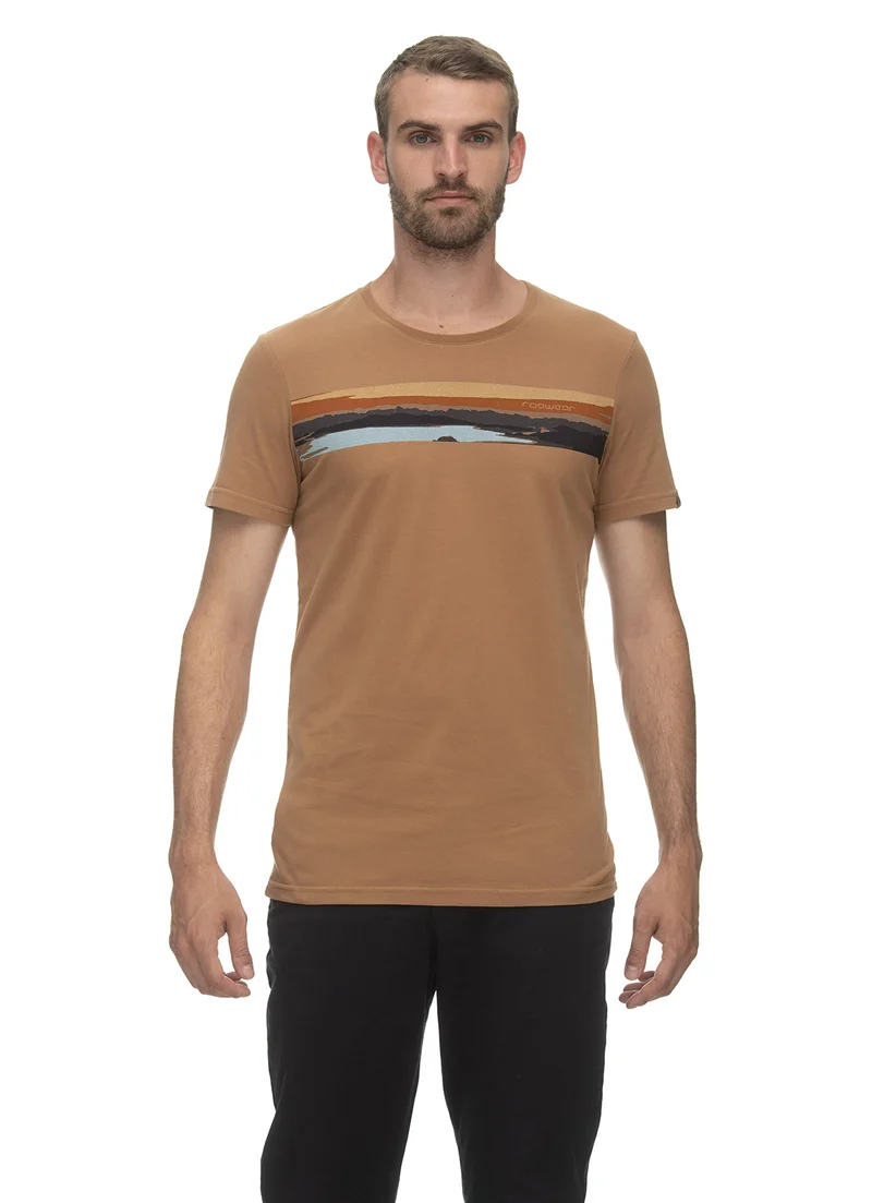 Ragwear t-shirt horiz cinnamon
