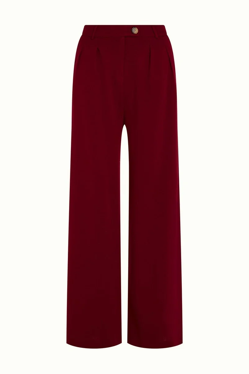 King Louie Fintan Pants Milano Crepe Cabernet Red