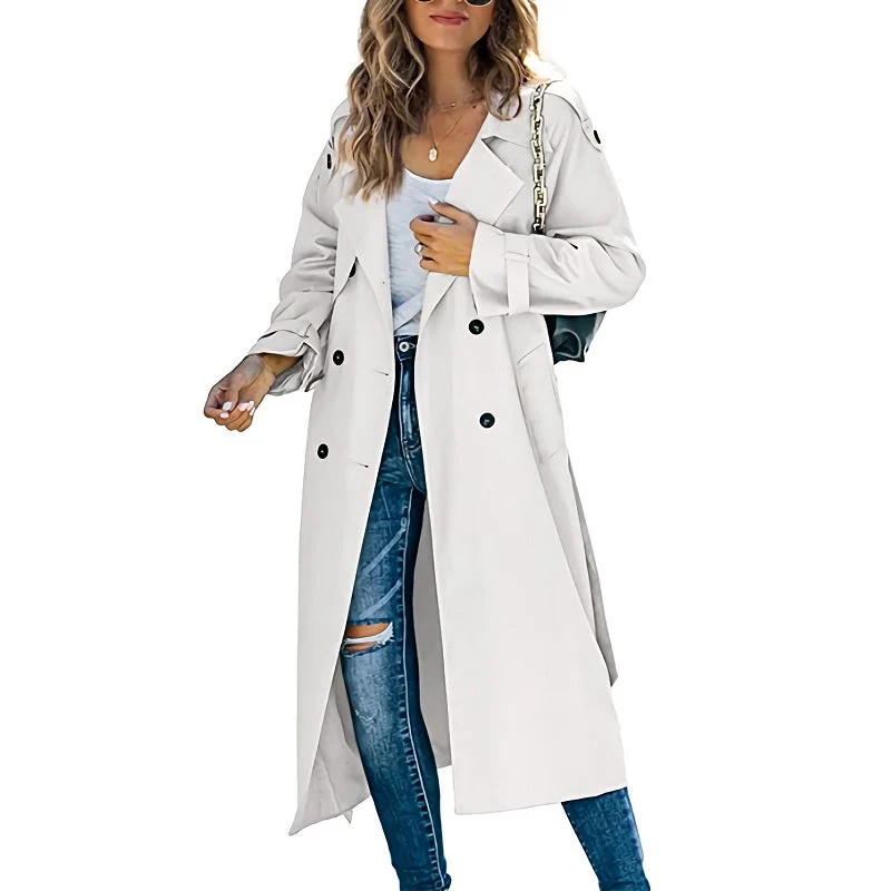 Dames Lange Trenchcoat | Stijlvolle Jas voor Elk Seizoen