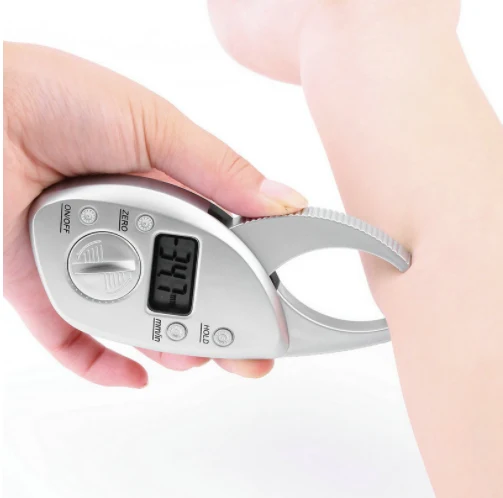 Digitale lichaamsvetmeter, huidplooimeter, LCD-display, analyzer, meetlint, slankheidsweegschaal, gewichtsverlies, antisliphandgreep