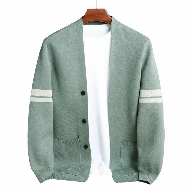 Heren Gebreid Vest met Moderne Knoopsluiting