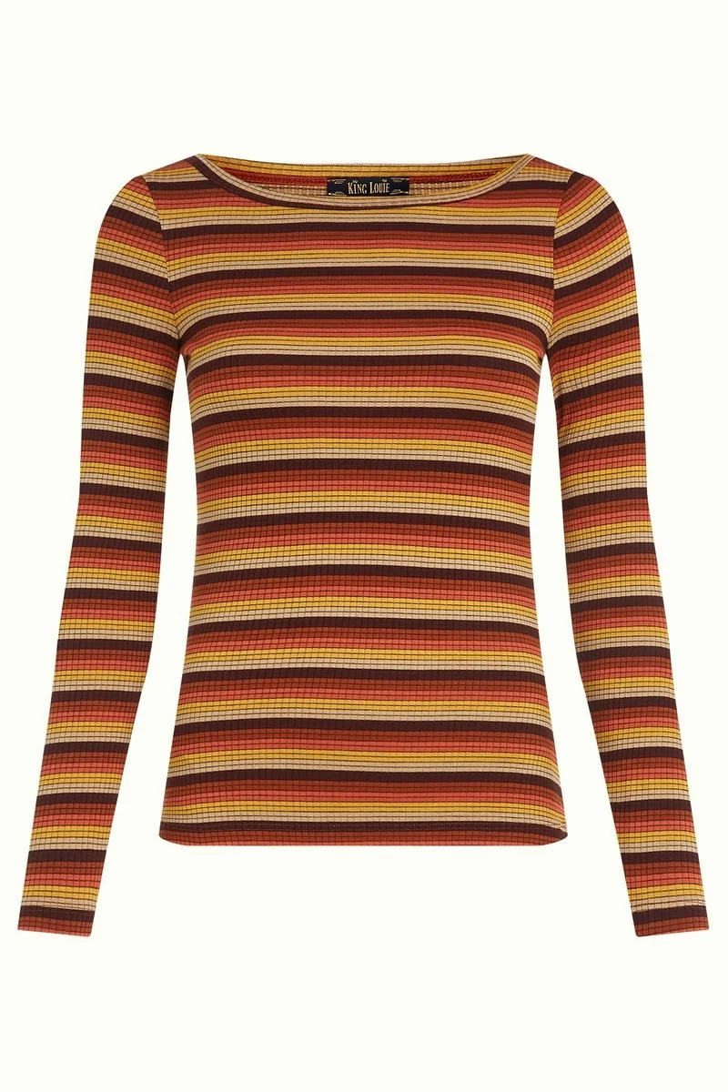 King Louie Lily Top Vanna Stripe Mango Orange
