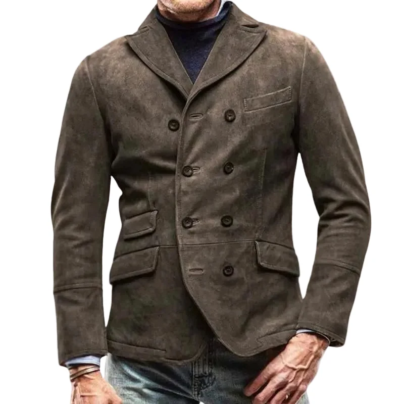 Heren Zwarte Blazer Met Omslagkraag Elegant