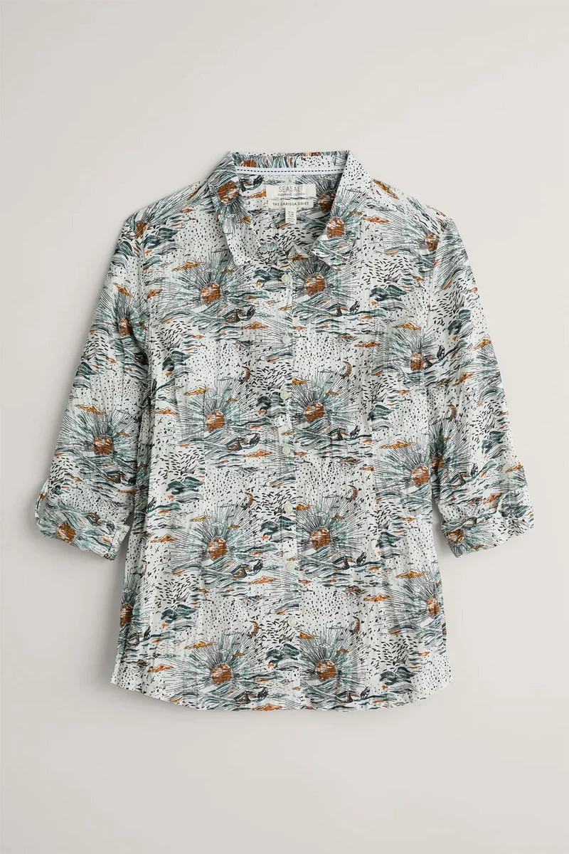Seasalt Cornwall Larissa shirt dawn rise chalk