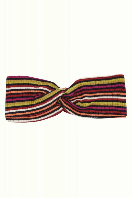 King Louie twist hairband Brunelli Stripe Rio Red