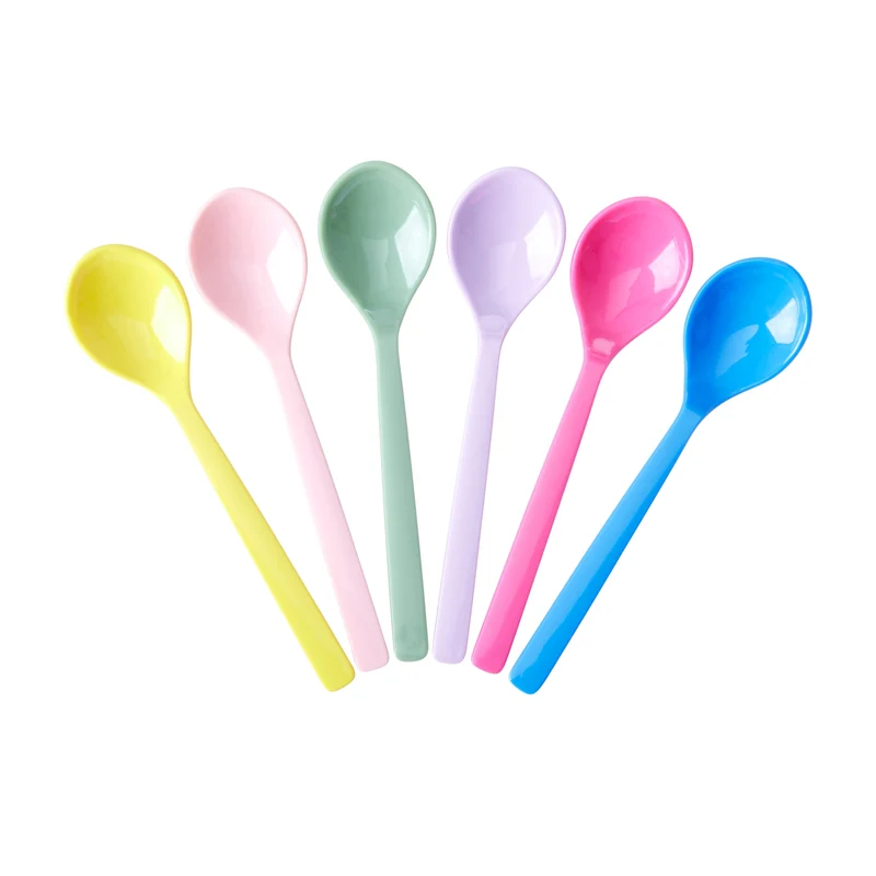 Rice 6 melamine teaspoons in multicolor