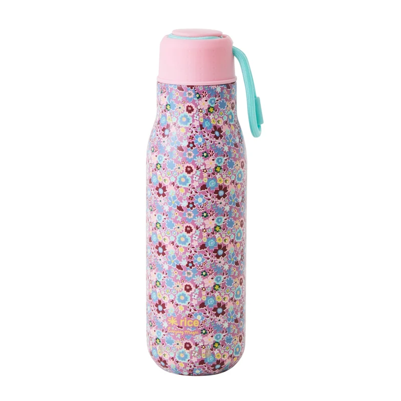 Rice stainless steel drinking bottle Lavender Fall Floral print
