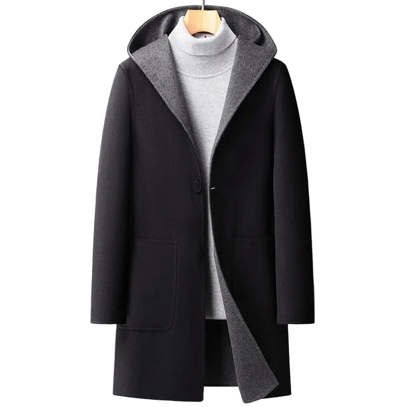 Heren Jas Winter Omkeerbaar Met Capuchon Stijlvol Design