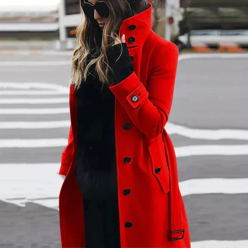 Trenchcoat Dames | Ceintuur & Hoge Kraag | Elegant & Stijlvol