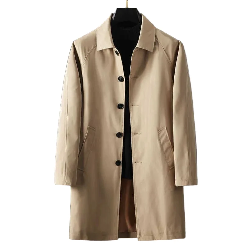 Dames Trenchcoat Lange Klassiek Stijlvol met Knoopsluiting