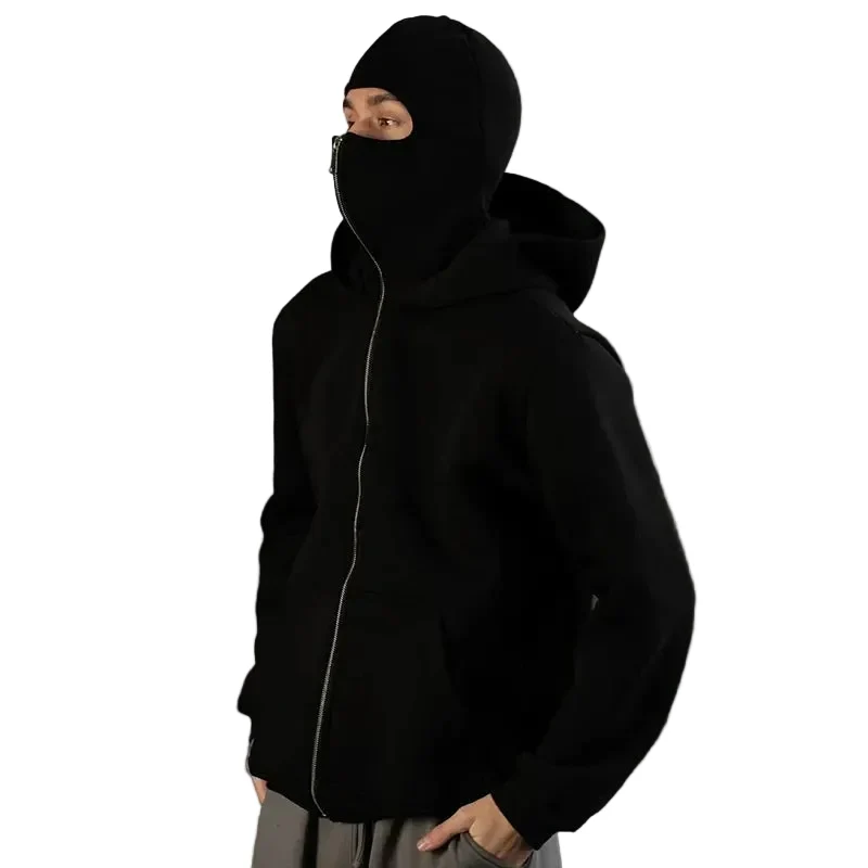 Heren Hoodie met Ingebouwd Bivakmutsmasker en Rits