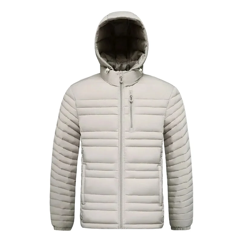 Heren Jack Gewatteerd met Afneembare Capuchon voor Herfst en Winter