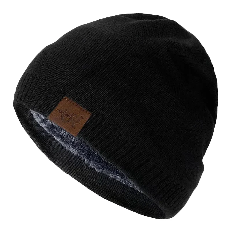 Unisex Gebreide Muts met Fleece Binnenvoering Trendy voor Koude Dagen