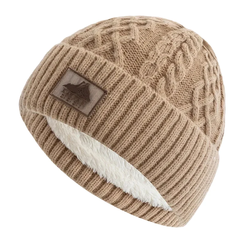 Unisex Gebreide Muts met Omslag voor Casual Winterstijl