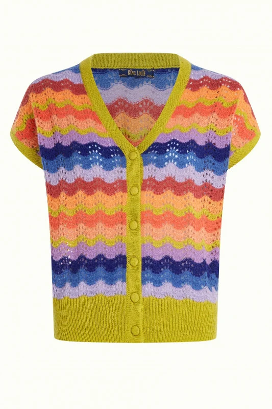 King Louie V button top pellegrini peach pink