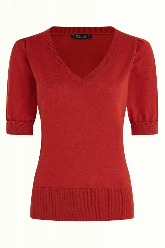 King Louie Agnes V puff top cottonclub sienna red
