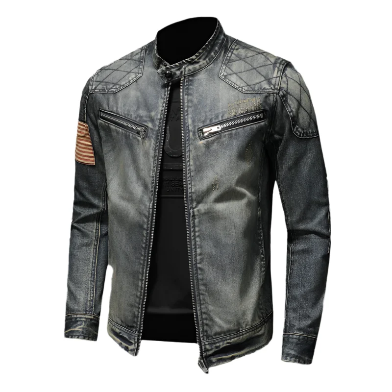 Heren Bikerjack - Vintage Denim | Robuust en Stijlvol