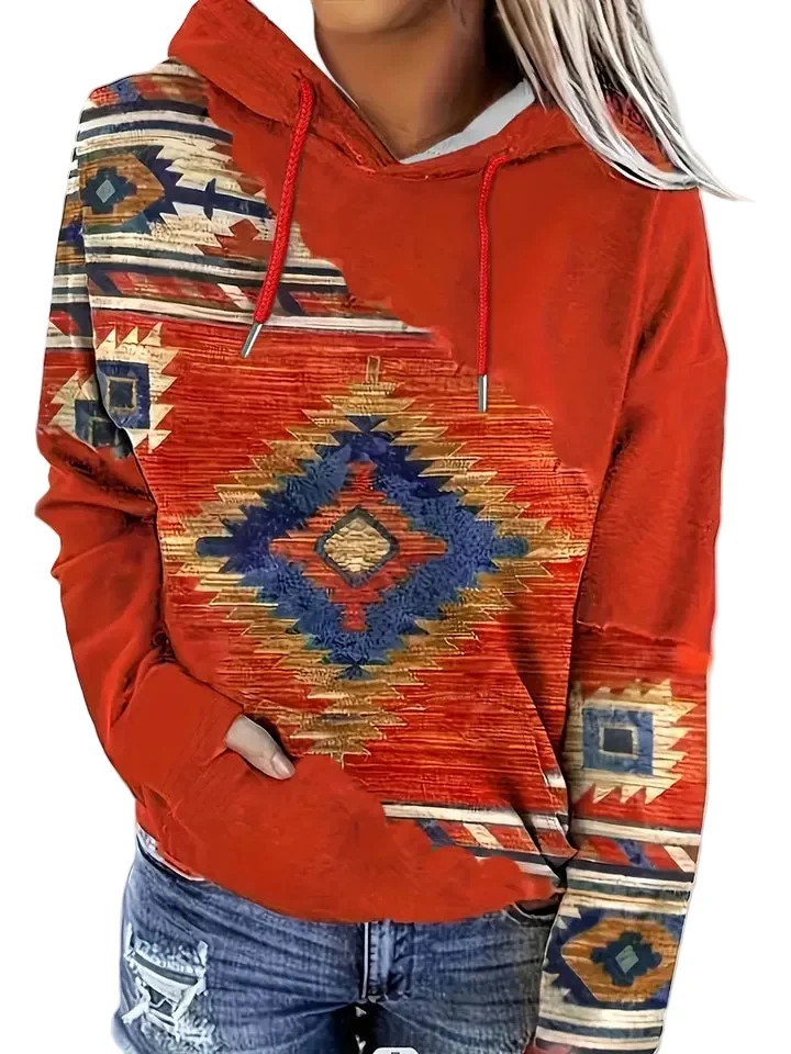 Heren Trui met Capuchon en Azteeks Patroon voor Casual Look