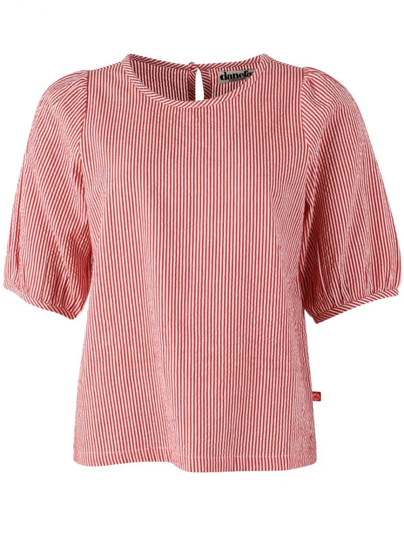 Danefae daneprosecco searsucker shirt bright red/chalk