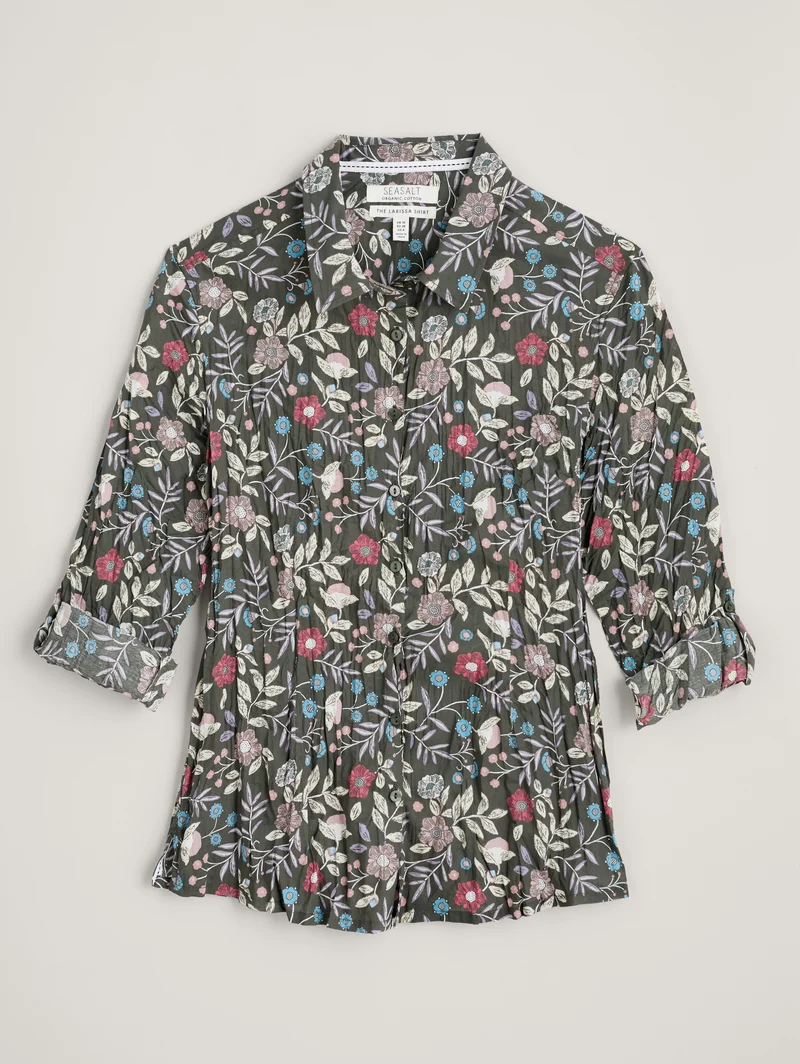 Seasalt Cornwall Larissa shirt folkloric floral marsh