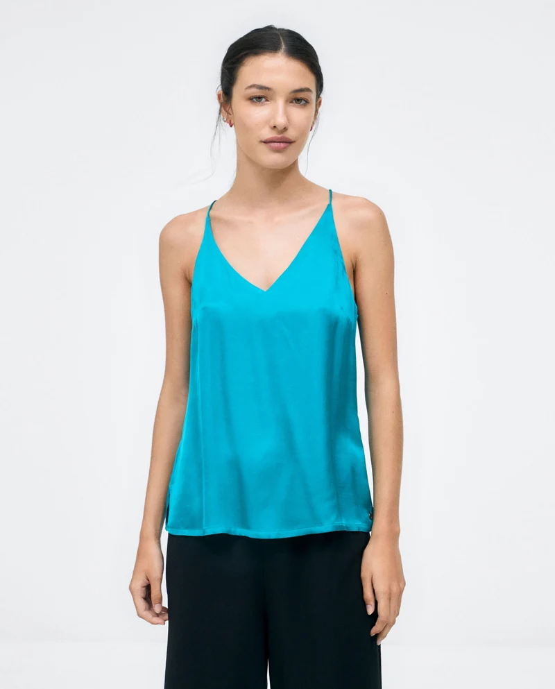 Surkana top with straps turquoise