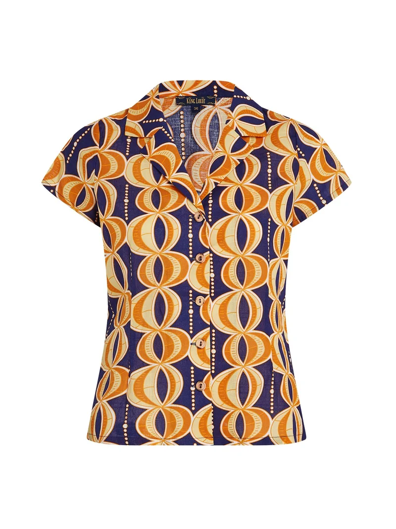 King Louie Daisy blouse bambaataa deep blue