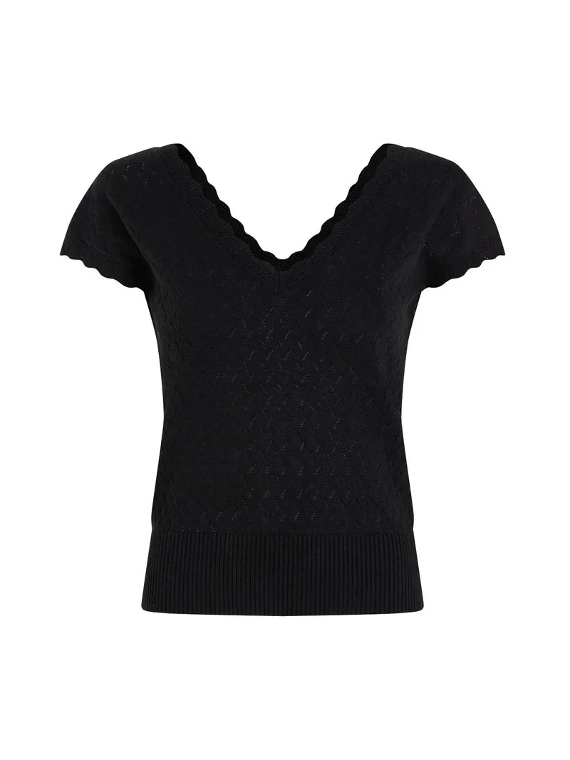 King Louie lila V top rocky ajour black