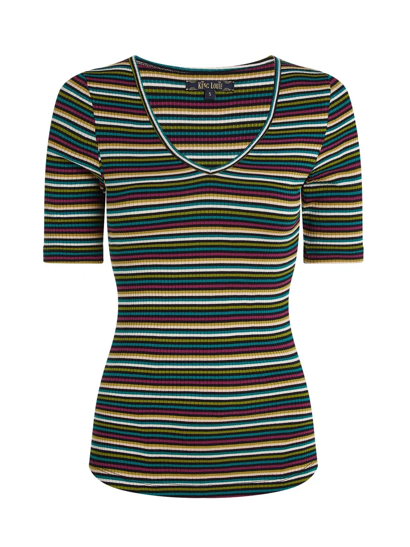 King Louie Carice V top brunelli stripe ponderosa green
