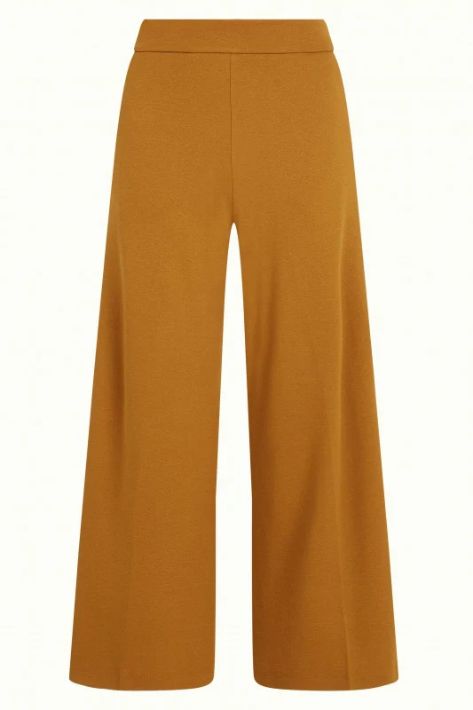 King Louie border palazzo pants Milano crepe golden brown