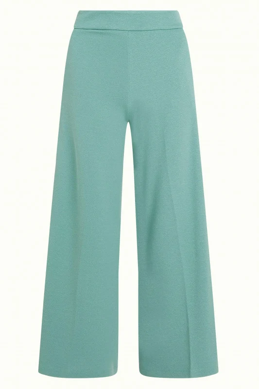 King Louie border palazzo pants Milano crepe dusty turquoise